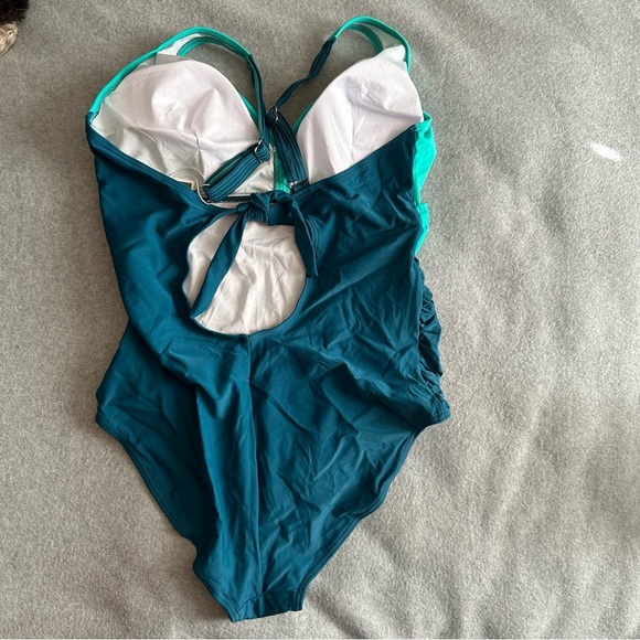 NWT Eomenie One Piece Swimsuits Tummy Control Ruched Push Up green size L - Picture 5 of 6